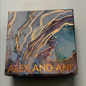 Alex and Ani Marble Design Box with Gold Accents